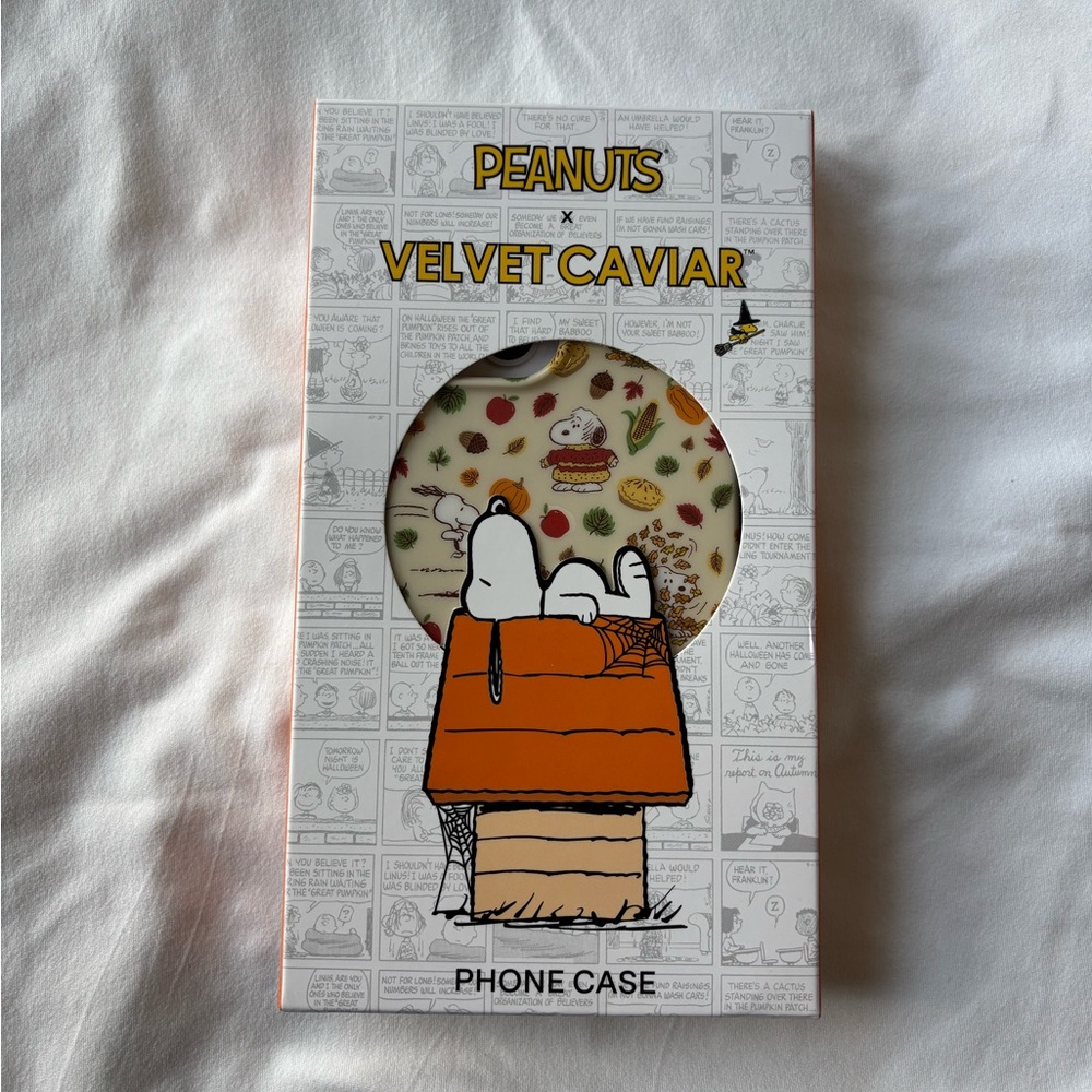 Velvet Caviar Peanuts Phone Case with Orange Accents, new fall pumpkin case